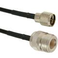 1 ft RG58 Cable Assembly with N Female - Mini-UHF Male Connectors