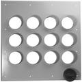 12-Port Entrance Panel with 4 in DIA Holes, Gray