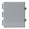 12 x 10 x 6 in NEMA 4X Polycarbonate Enclosure with (8) 1/2 in Holes and Cord Grip