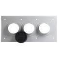 3-Port Entrance Panel with 4 in DIA Holes, Gray