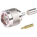 N Male Straight Crimp Connector for RG-58/U, 50 Ohm