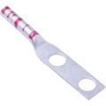 2 hole long barrel lug. For #8 cable, 3/8" holes