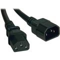 3' AC Power Cord, C13 to C14, 3x14AWG 15A 100-250V