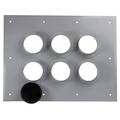 6-Port Entrance Panel with 4 in DIA Holes, Gray
