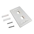 2 Port Single Gang Keystone Faceplate in White