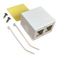 2 Port Keystone Surface Mount  Box in White