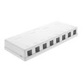 8 Port Keystone Surface Mount  Box in White