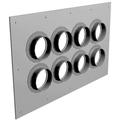 8-Port Entrance Panel with 4 in DIA Holes, Gray