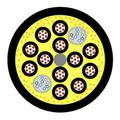 HYBRIDFLEX® 1/2 in OD Hybrid Cable, 12x 16 AWG, 24x SM Fiber, Indoor/Outdoor