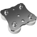 Flat Base Magnetic Bracket, (3) 5/16 in Threaded Bolt Holes
