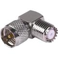 Mini-UHF Female - Mini-UHF Male Right Angle Adapter