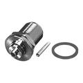 N Female Rear Mount Bulkhead Connector with Double D-Flat for .141 Semi-Rigid Cable