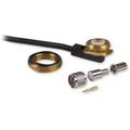 Brass Permanent Body Mount with 25 ft RG58/U and Loose Mini-UHF Connector