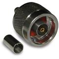 RP-N Male Straight Crimp Connector for RG58, RG141, and LMR®-195 Cable