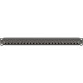 TERA-MAX Shielded Empty Patch Panel with Fixed Wire Manager, 24-Port, 1U, Flat, Silver