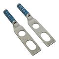 Two-Hole Long Barrel Copper Compression Lug for #1/0 Flexible Wire and 3/8 in Hardware
