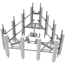 ATLAS 10 ft Monopole Platform with  (12) 2.88 in OD x 126 in Antenna Pipes and Top Rail Kit