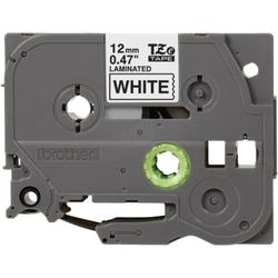 12mm (0.47") Black on White tape for P-Touch 8m