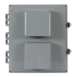 14 x 12 x 6 in NEMA 3R Heated and Cooled Polycarbonate Enclosure with (8) 1/2 in Holes and Cord Grip