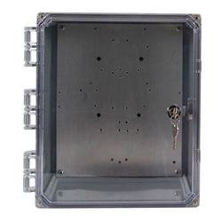 12 x 10 x 6 in NEMA 4X Polycarbonate Enclosure with (8) 1/2 in Holes and Cord Grip
