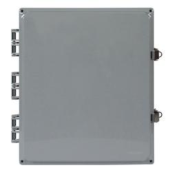 14 x 12 x 6 in NEMA 4X Heated Polycarbonate Enclosure with (8) 1/2 in Holes and Cord Grip