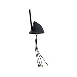 Multiband 2-Port Low-Profile Shark Fin Antenna, Black, SMA Male Connectors, 1x LTE, 1x GNSS
