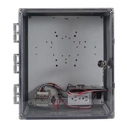 14 x 12 x 6 in NEMA 4X Heated Enclosure with Clear Door, Key Lock, Cord Grip Only