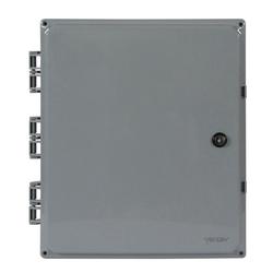 14 x 12 x 6 in NEMA 4X Polycarbonate Enclosure with Solid Door and Key Lock, No Holes