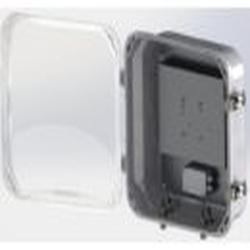NEMA 4X Dual Line PoE Heated Polycarbonate Enclosure with Clear Door and 4 RPSMA Male - Female