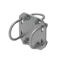 Galvanized Crossover Plate joins 2-7/8 to 2-7/8 in OD Round Members