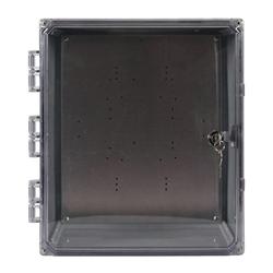 14 x 12 x 6 in NEMA 4X Polycarbonate Enclosure with (8) 1/2 in Holes and Cord Grip