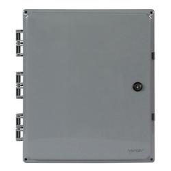 14 x 12 x 6 in NEMA 4X Heated Polycarbonate Enclosure with Solid Door and Key Lock, No Holes