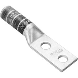 Copper Compression Lug 2 Hole #4 3/8" Stud