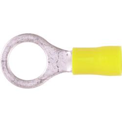 Vinyl Ring Terminal with Butted Seam, Yellow, #12-10 AWG, 3/8 in Stud, 100 Pack