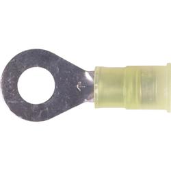 Ring Terminal,Nylon , 12-10 gauge, 1/4" stud/50 pk