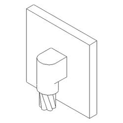 Cable to Vertical Steel Surface, #2 Solid