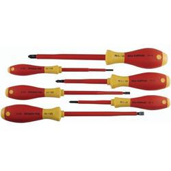 Screwdriver set,6pc insulated, Slotted & Phillips