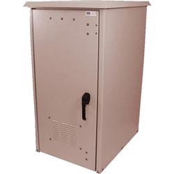 One (1) Bay Outdoor Cabinet Enclosure with Front and Rear Doors in Cream
