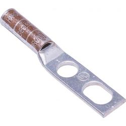 Two Hole Long Barrel Compression Lug for #2 wire and 3/8 in Hardware