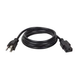6' Universal Power Cord 5-15P to C13, 10A, 18AWG