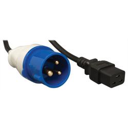 10' Power Cord, 2P+ Ground to C19, 16A 90-250VAC