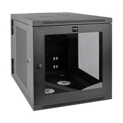 12U Server-Depth Wall Mount Small Rack Enclosure with Acrylic Window and Hinged Back
