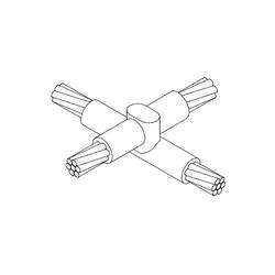 Crossover Mold (XO) for 2/0 Stranded - #2 Stranded