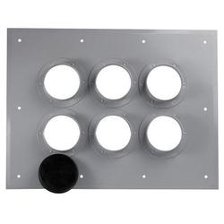 6-Port Entrance Panel with 4 in DIA Holes, Gray