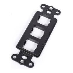Flush Mounted Modular Mounting Frame, 3-Port in Black