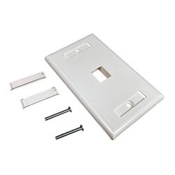 1 Port Single Gang Keystone Faceplate in White