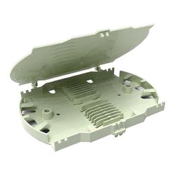 12 Position Splice Tray with Lid and Stackable Design in Beige