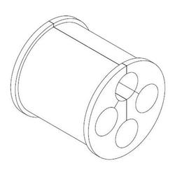 Grommet with 4 x 16 mm Holes, Black