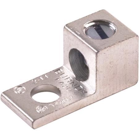 1-Hole Dual-Rated Aluminum Set Screw Terminal Lug for 14–2 AWG Wire and 1/4 in Hardware