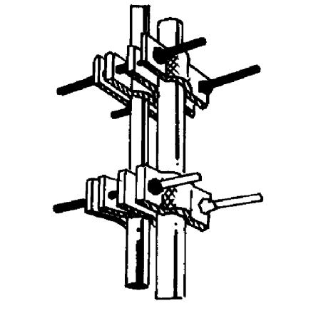 Outdoor Pipe Mounting Kit for 3.5 in OD Round Members, Galvanized Steel